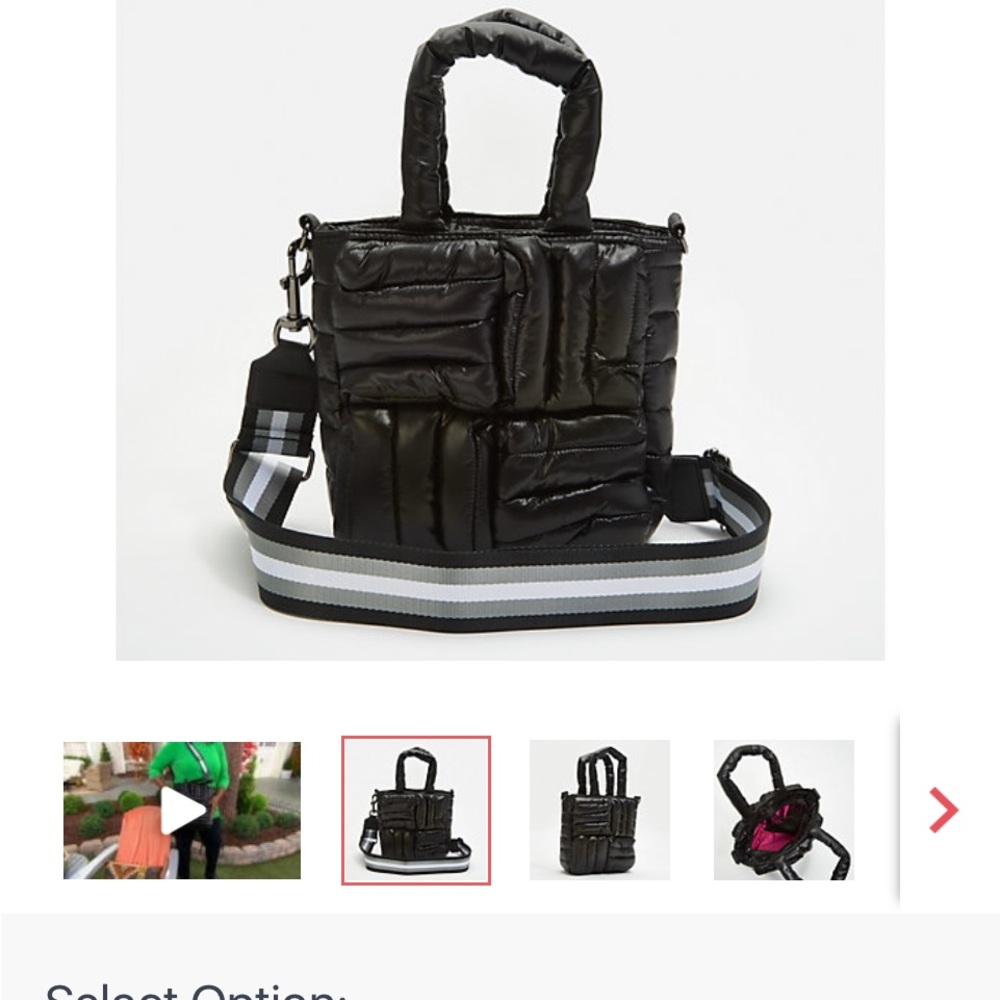 Think Royln Quilted Small Crossbody Bag. Le Marche. Black.